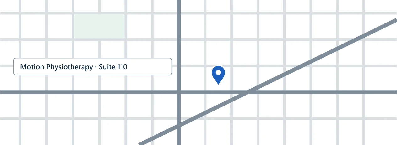 Map showing Motion Physiotherapy, Suite 110